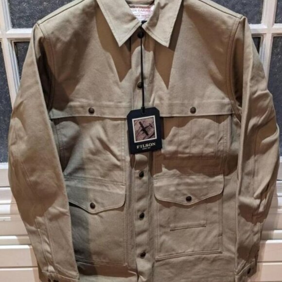 Filson Dry Tin Cloth Cruiser Men's L Gray Khaki Archive Reissue Summer